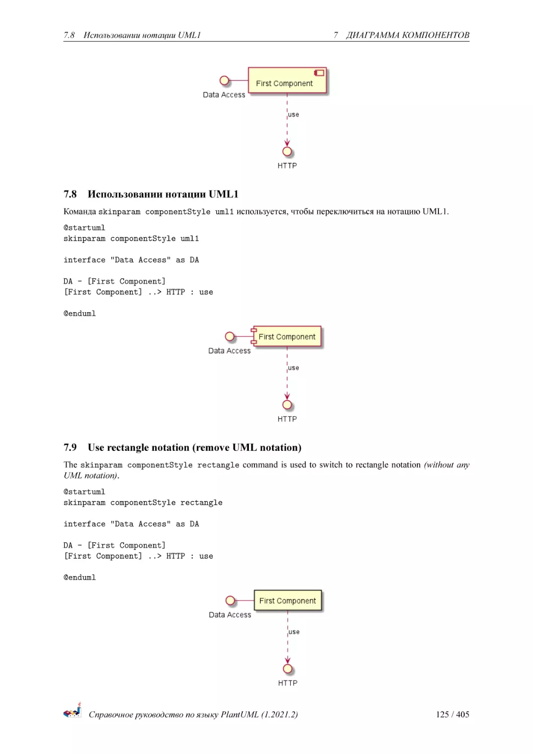 Использовании нотации UML1
Use rectangle notation (remove UML notation)