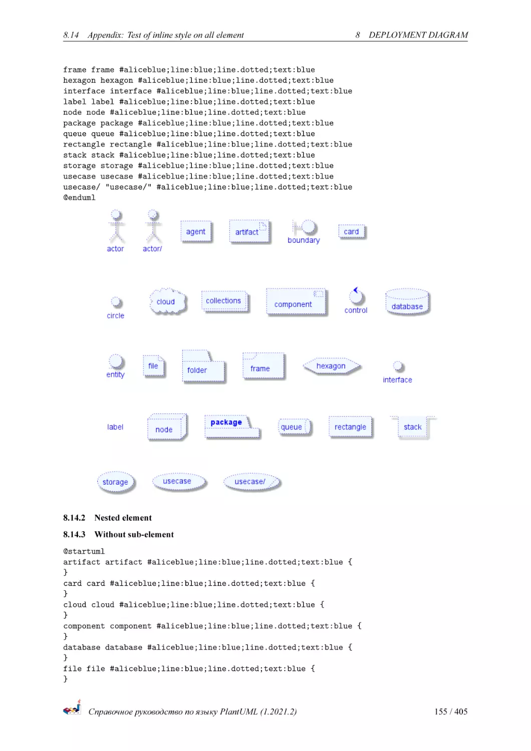 Nested element
Without sub-element