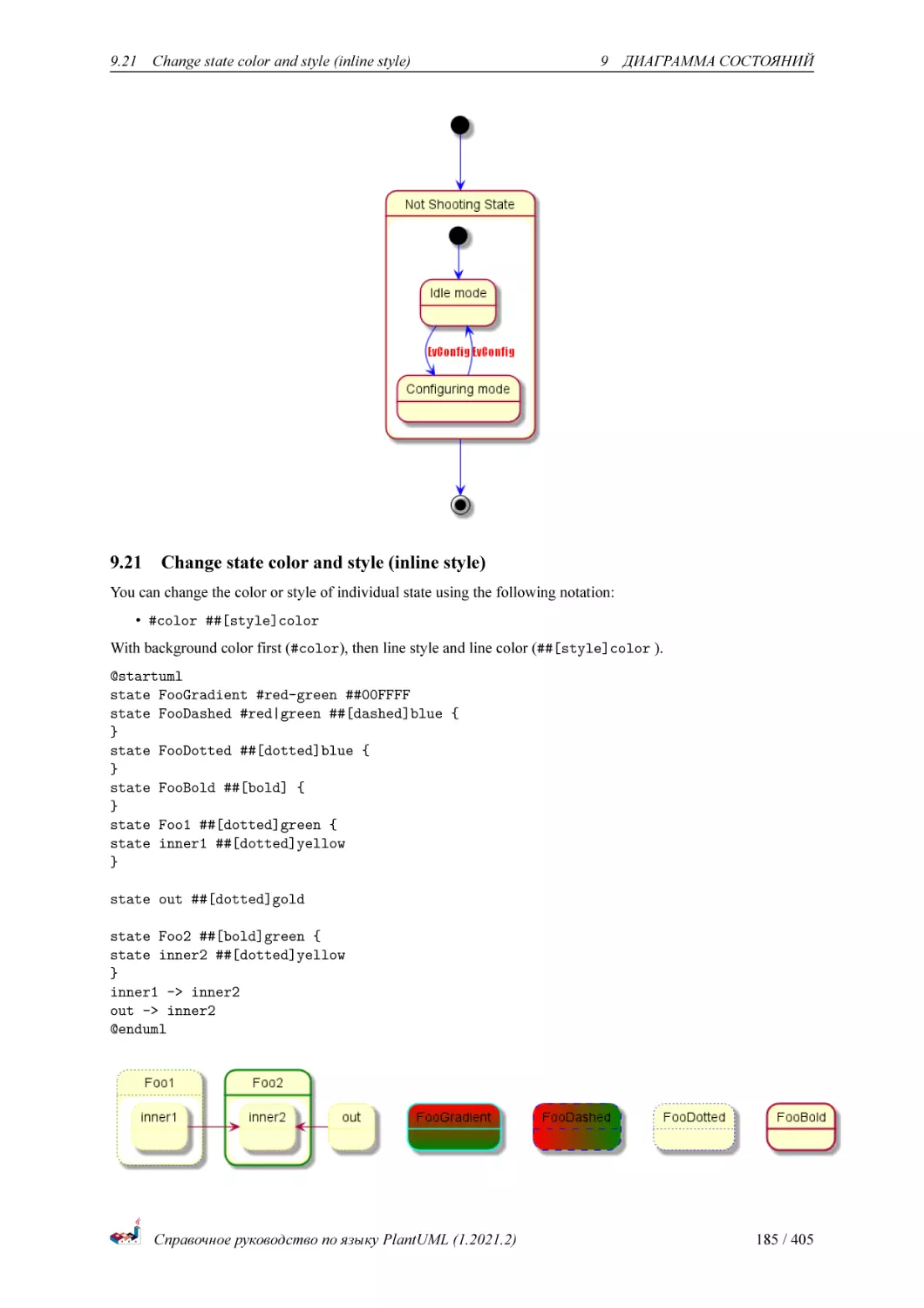 Change state color and style (inline style)