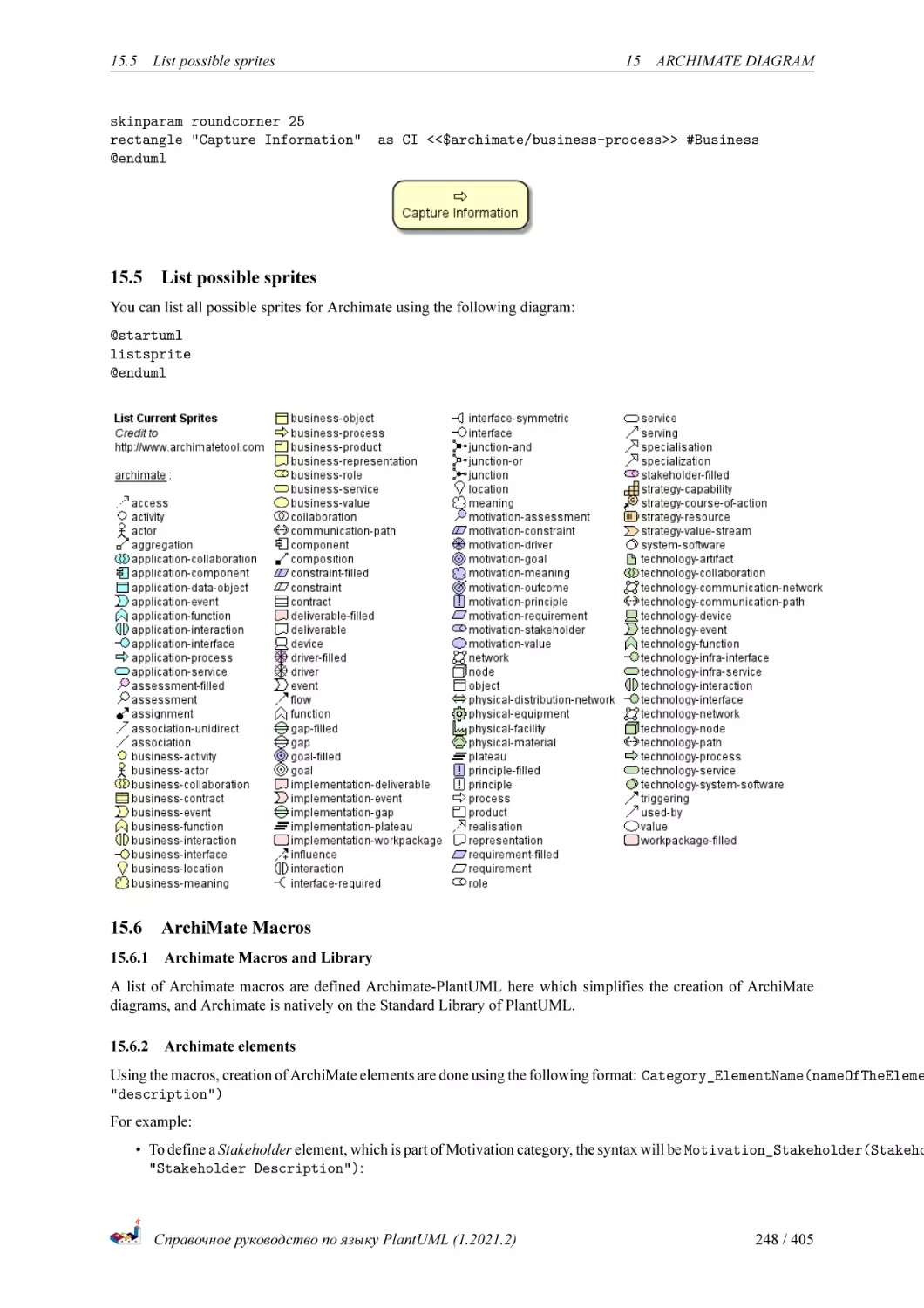 List possible sprites
ArchiMate Macros
Archimate Macros and Library
Archimate elements