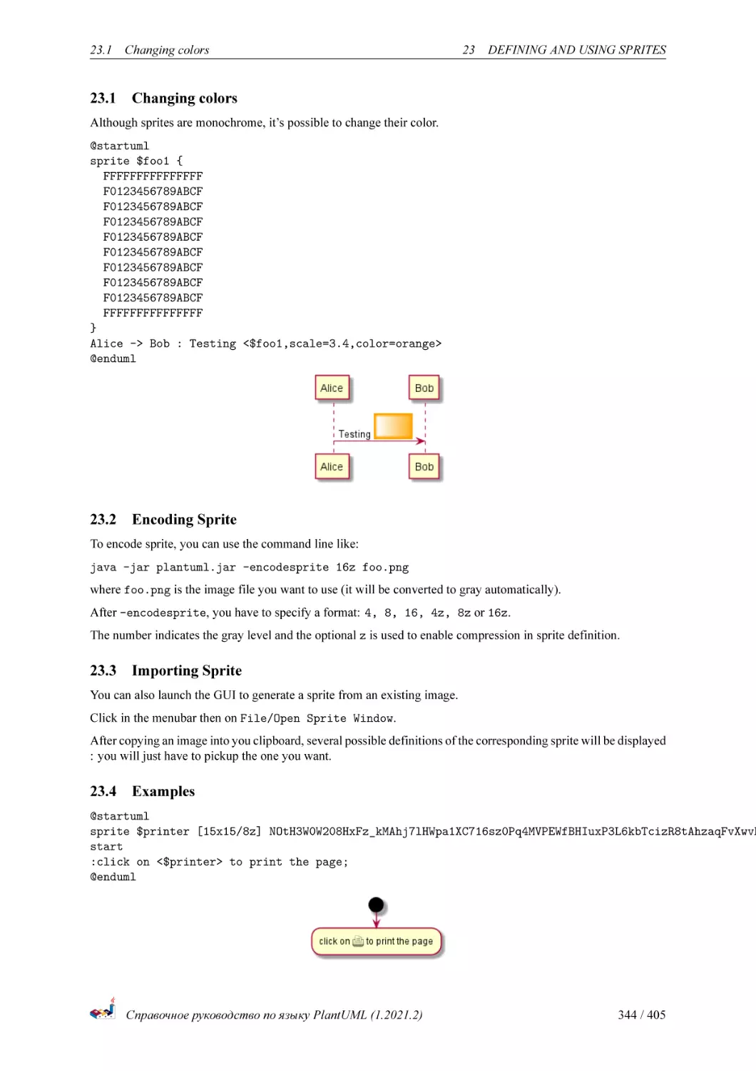 Changing colors
Encoding Sprite
Importing Sprite
Examples