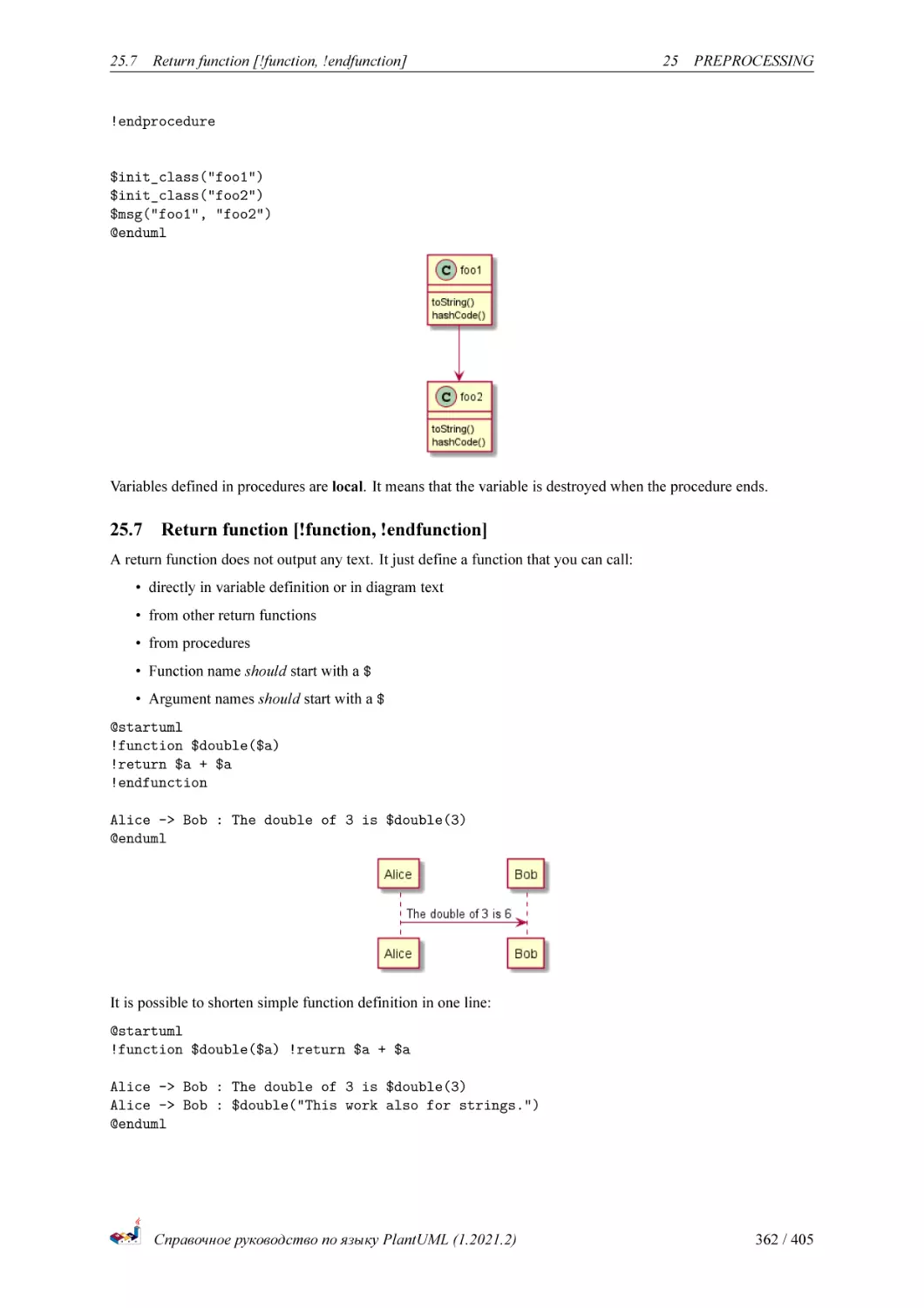 Return function [!function, !endfunction]