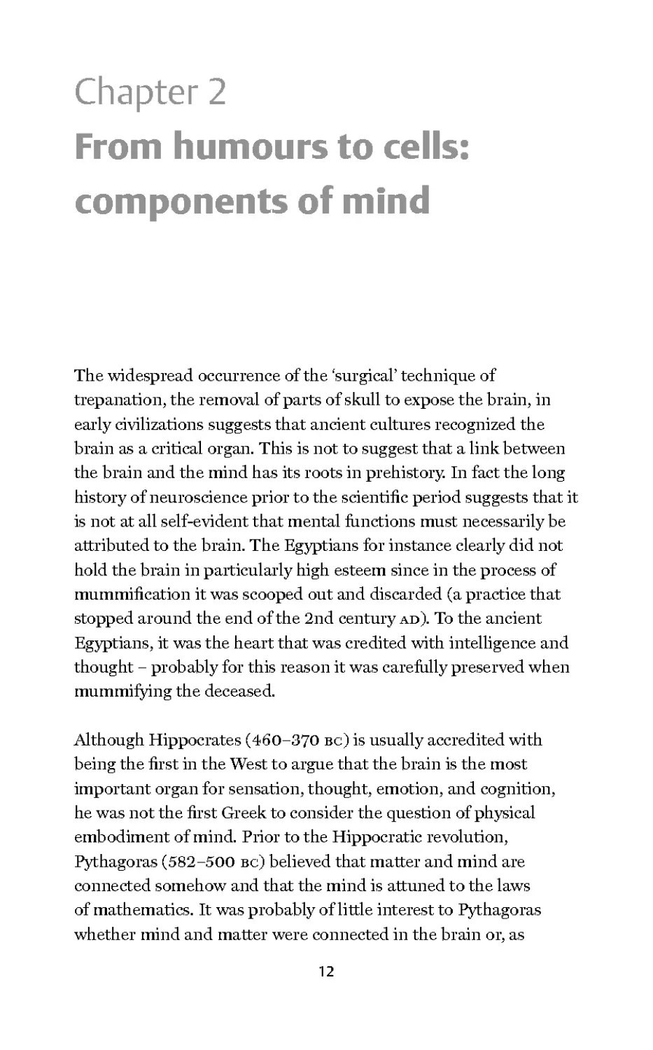 2 From humours to cells: components of mind