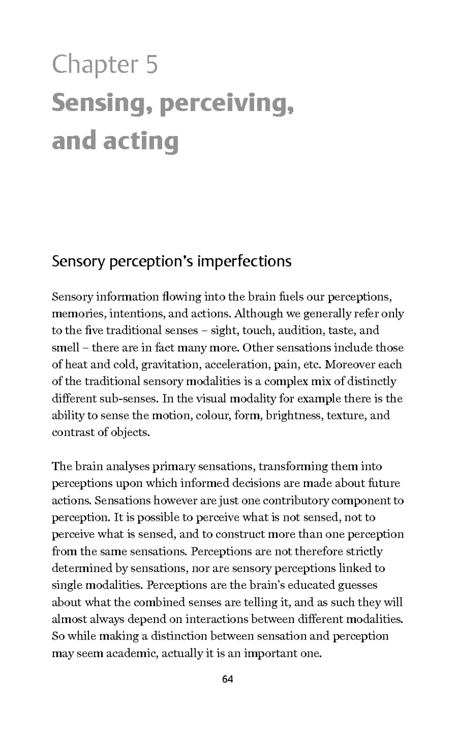 5 Sensing, perceiving, and acting