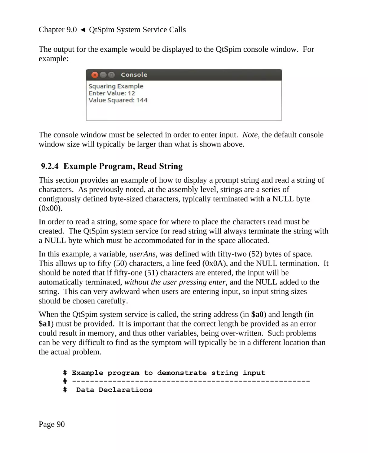 9.2.4 Example Program, Read String