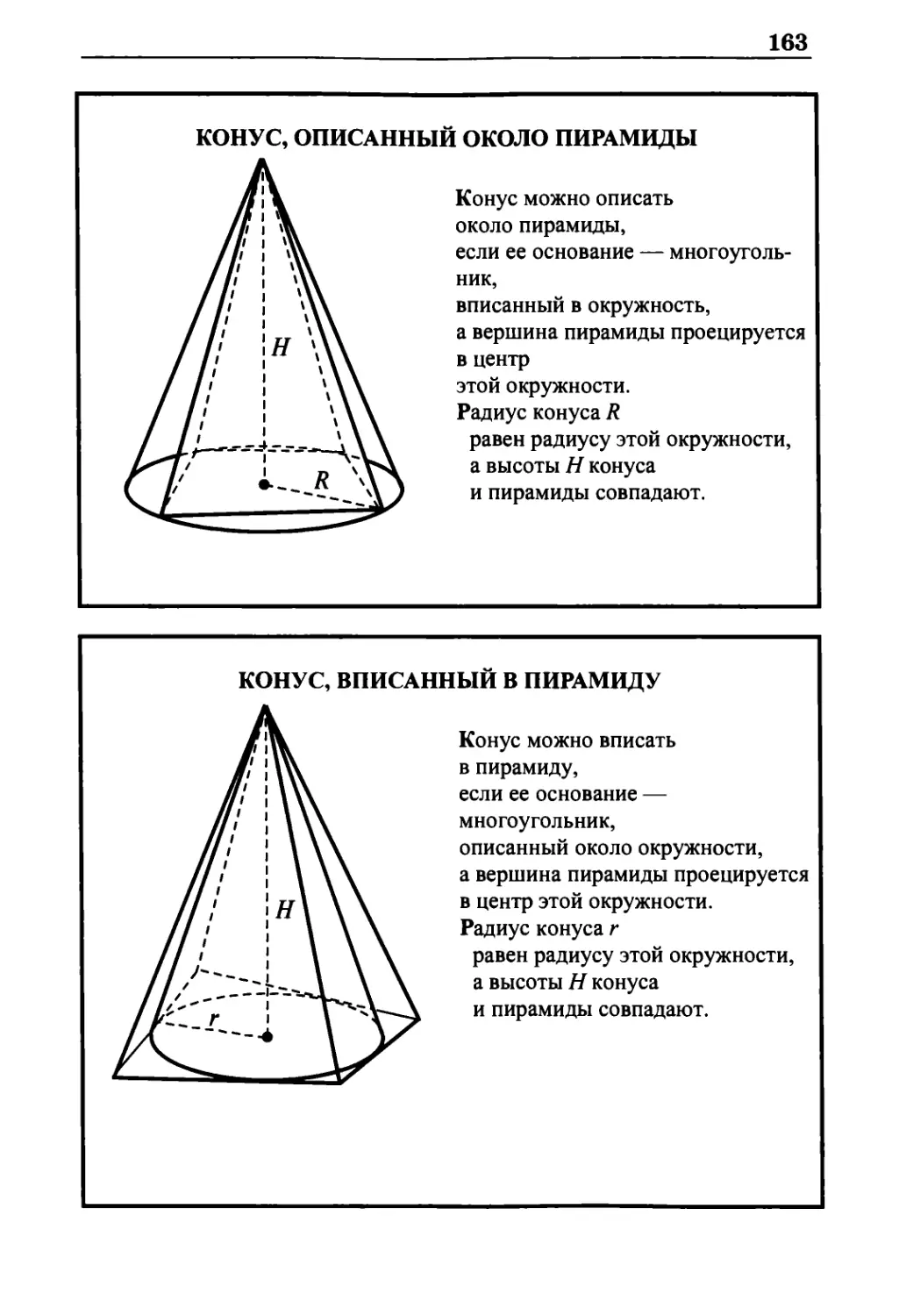 Конус, описанный около пирамиды
Конус, вписанный в пирамиду