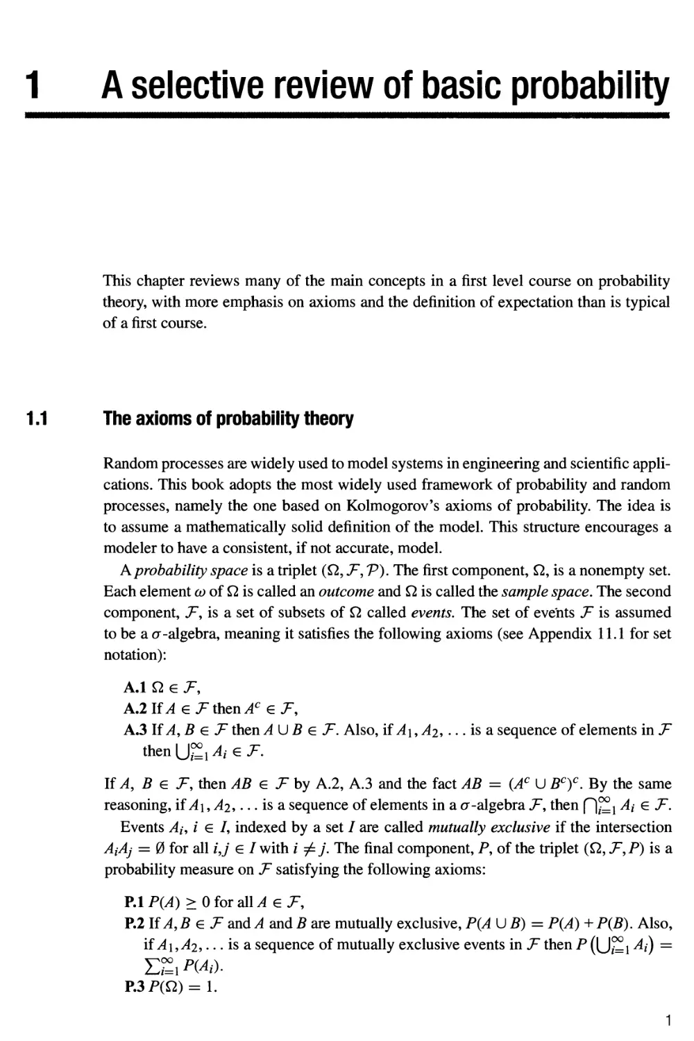 1 A selective review of basic probability 1