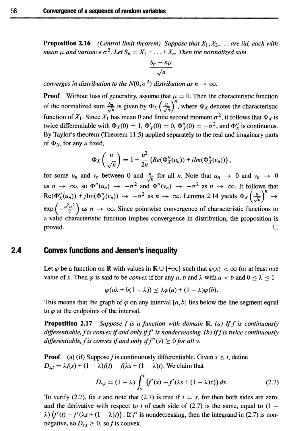 2.4 Convex functions and Jensen’s inequality 58