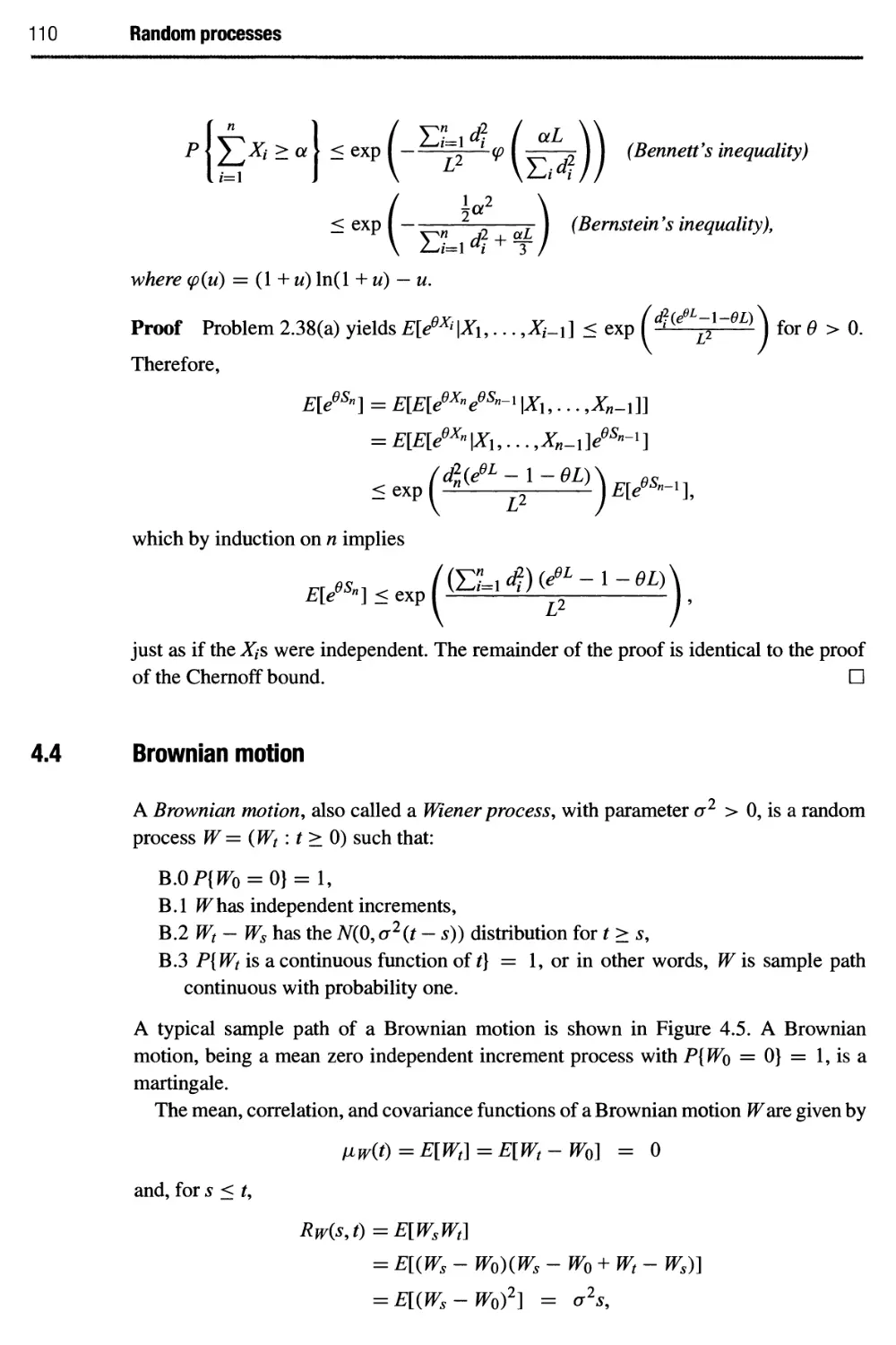 4.4 Brownian motion 110