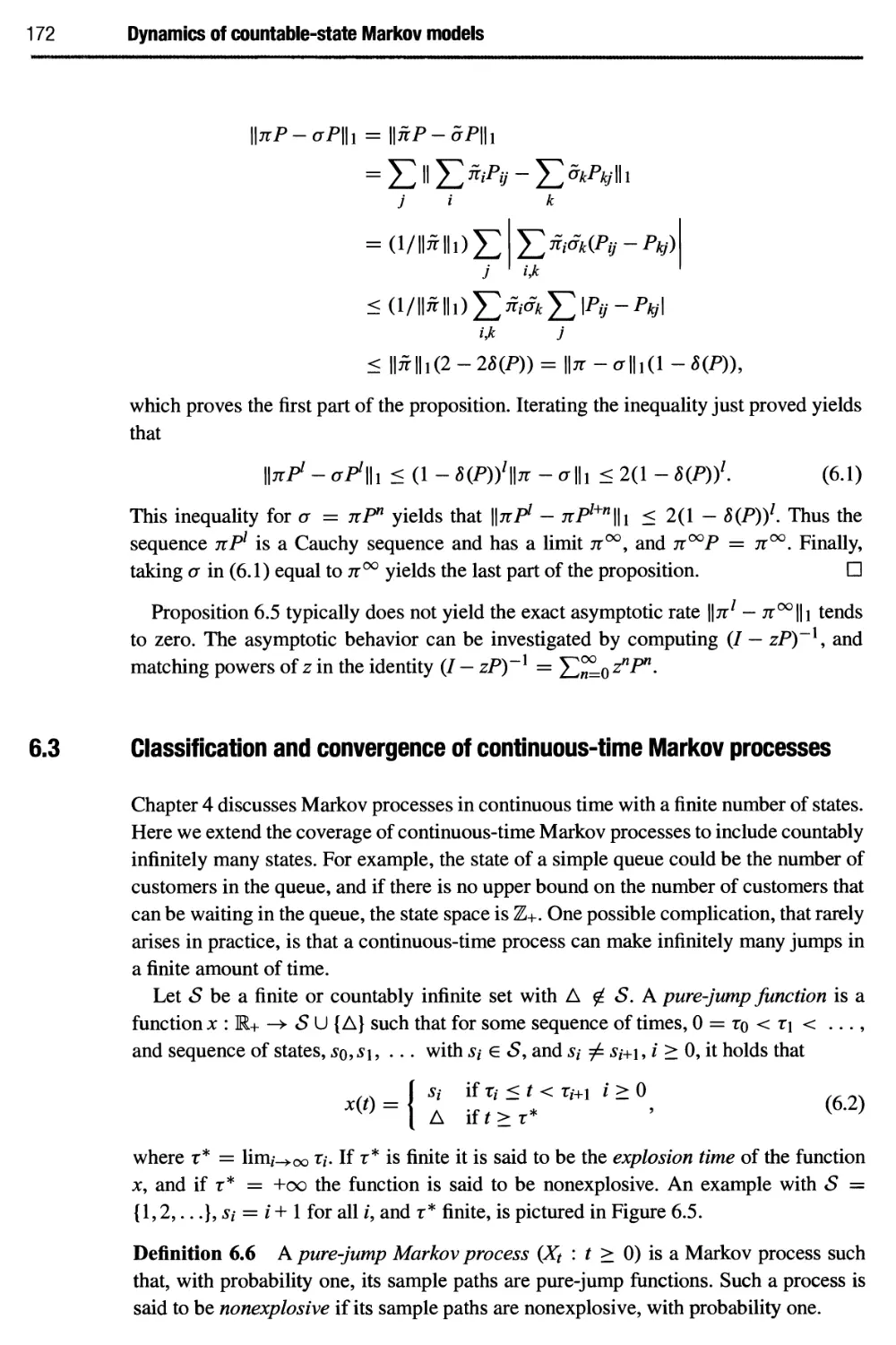 6.3 Classification and convergence of continuous-time Markov processes 172