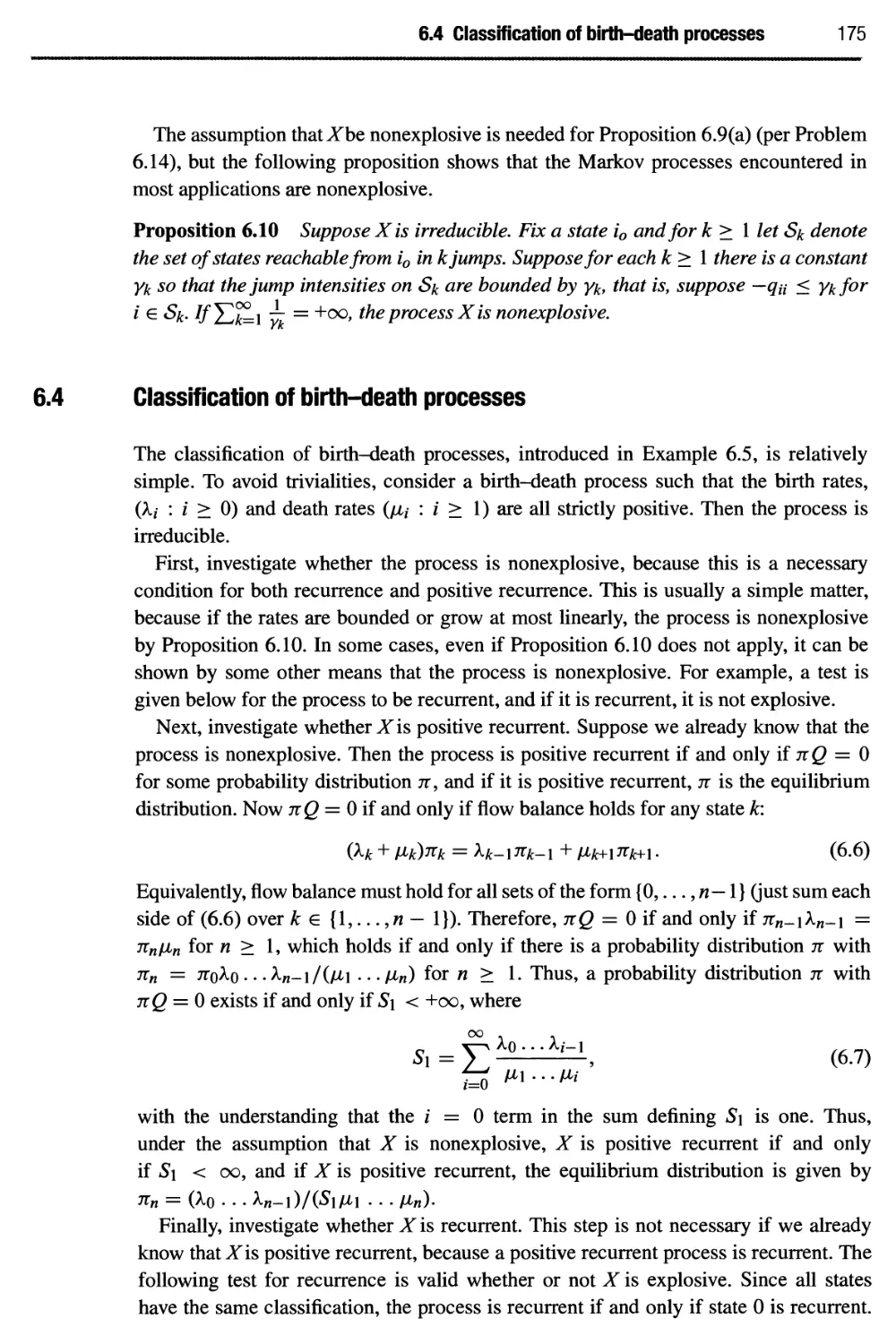 6.4 Classification of birth-death processes 175