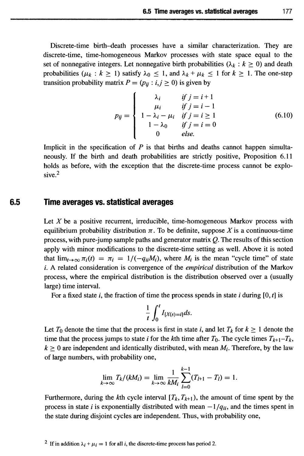 6.5 Time averages vs. statistical averages 177