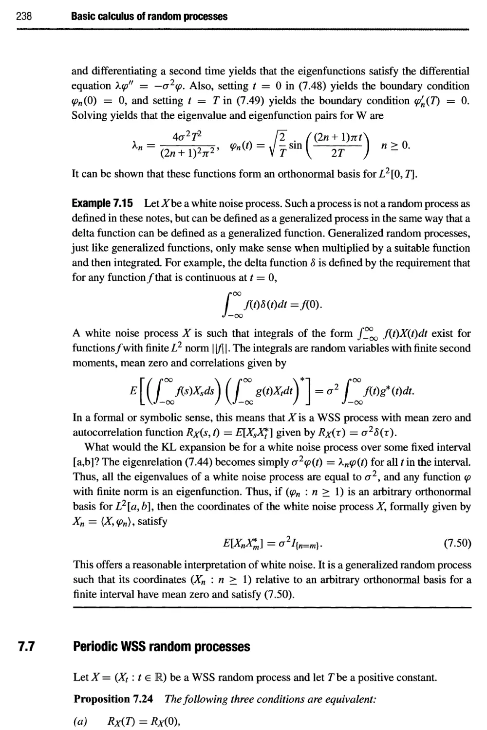 7.7 Periodic WSS random processes 238