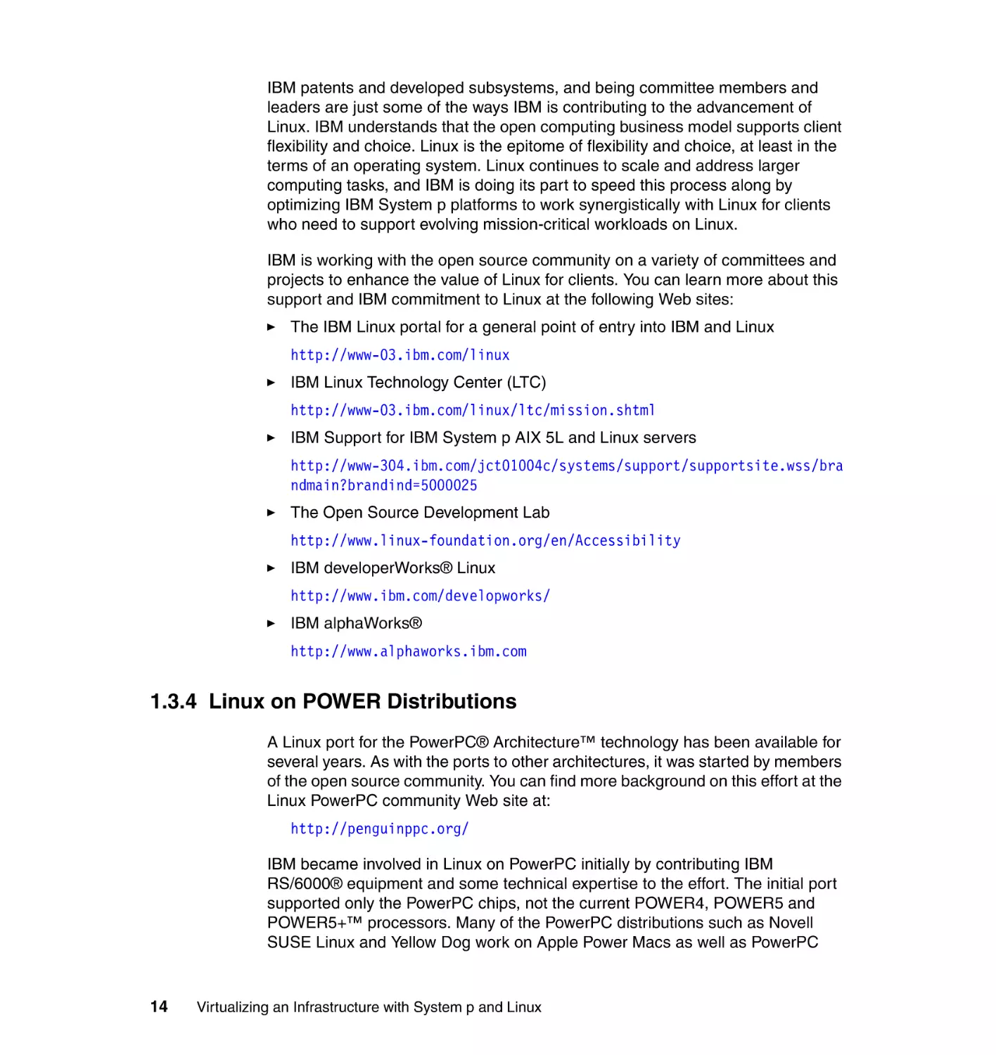 1.3.4 Linux on POWER Distributions