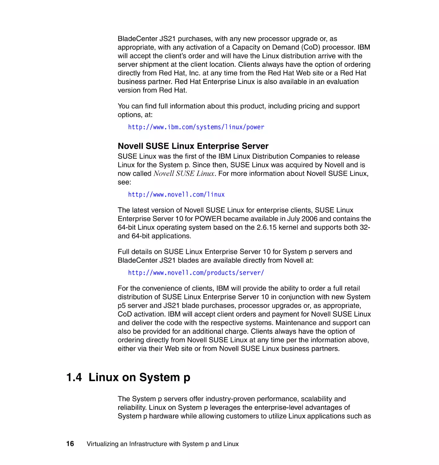 1.4 Linux on System p