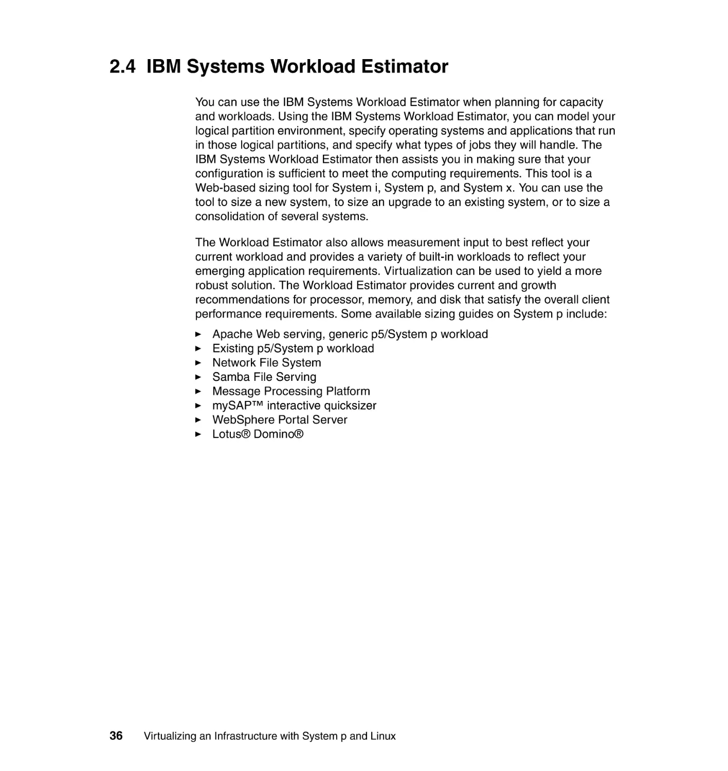 2.4 IBM Systems Workload Estimator