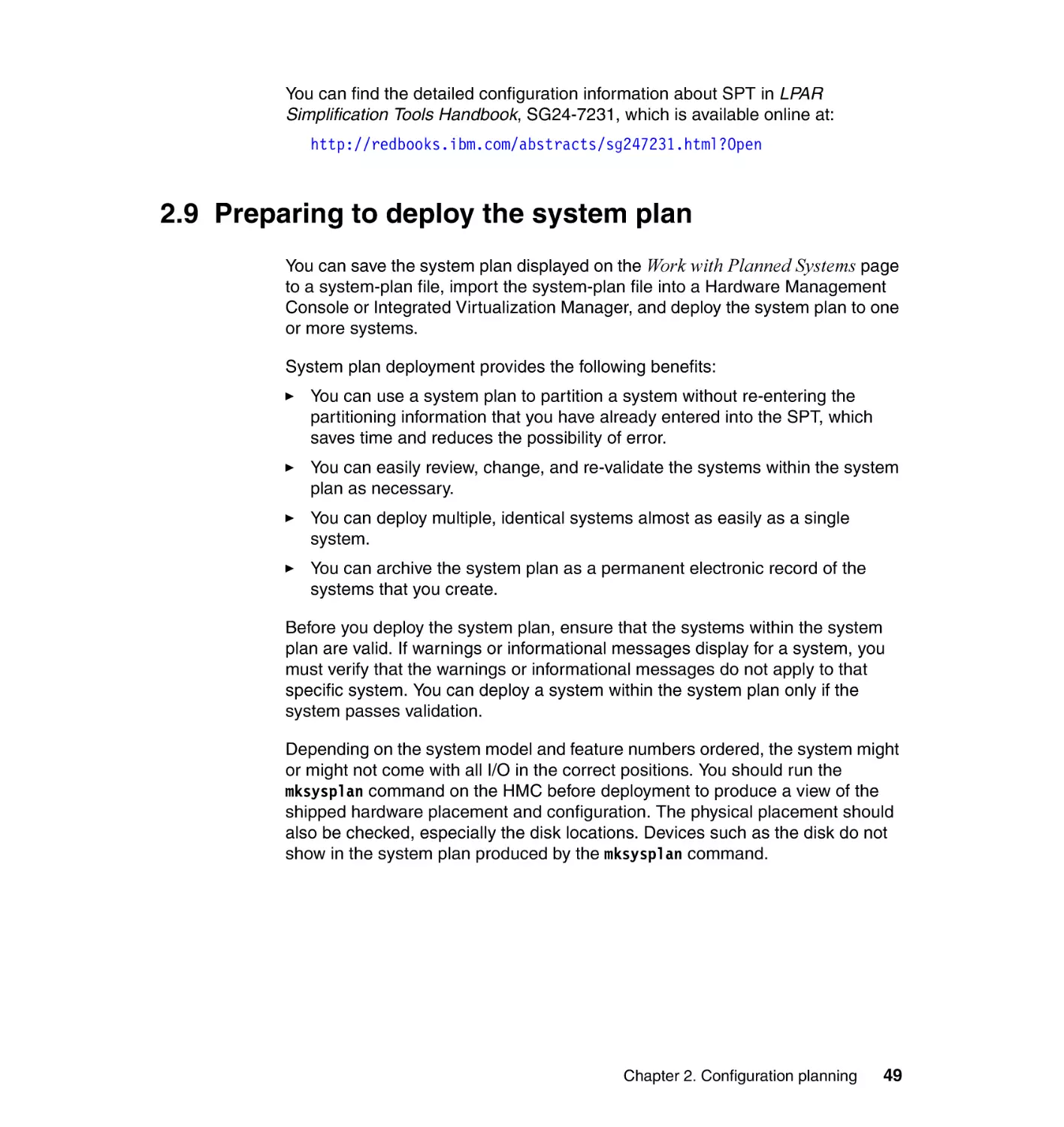 2.9 Preparing to deploy the system plan