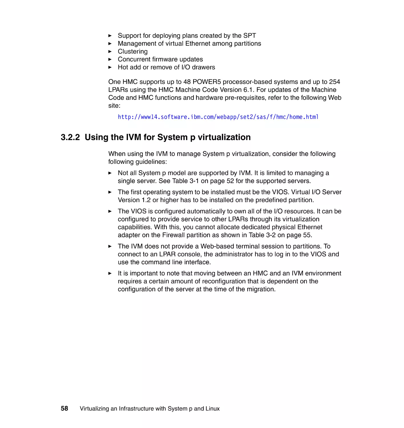 3.2.2 Using the IVM for System p virtualization