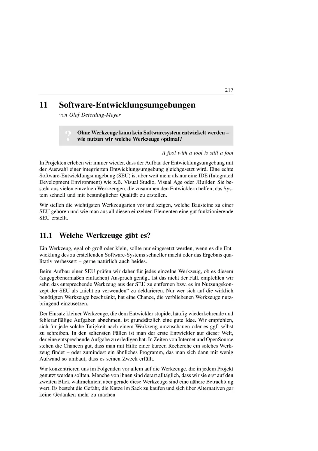 11. Software-Entwicklungsumgebungen
11.1 Welche Werkzeuge gibt es?