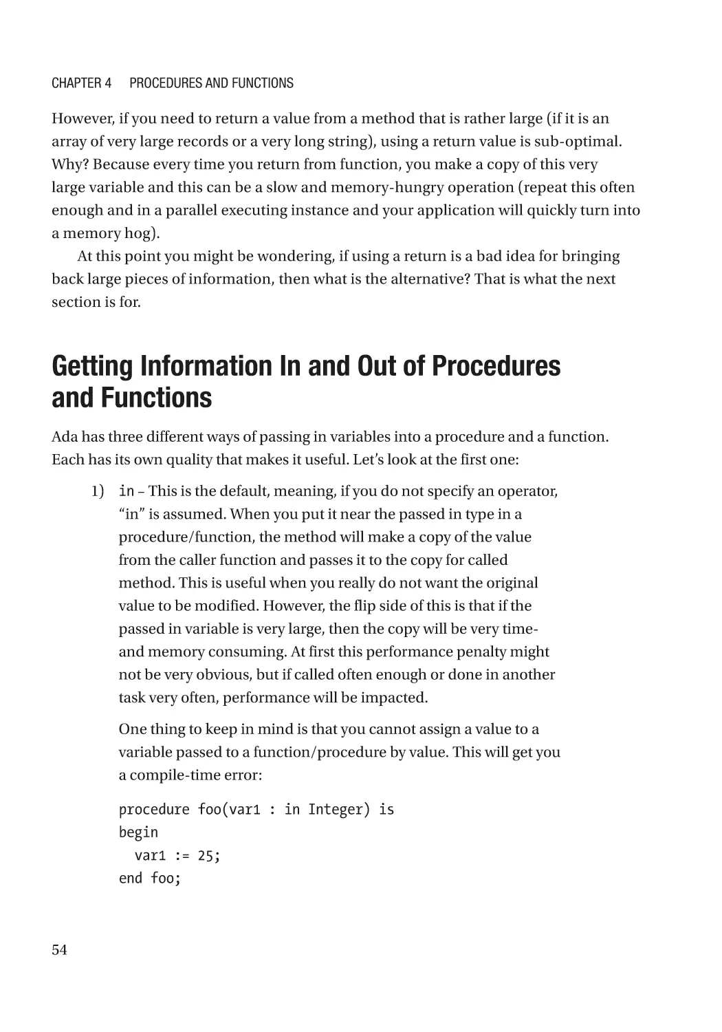 Getting Information In and Out of Procedures and Functions