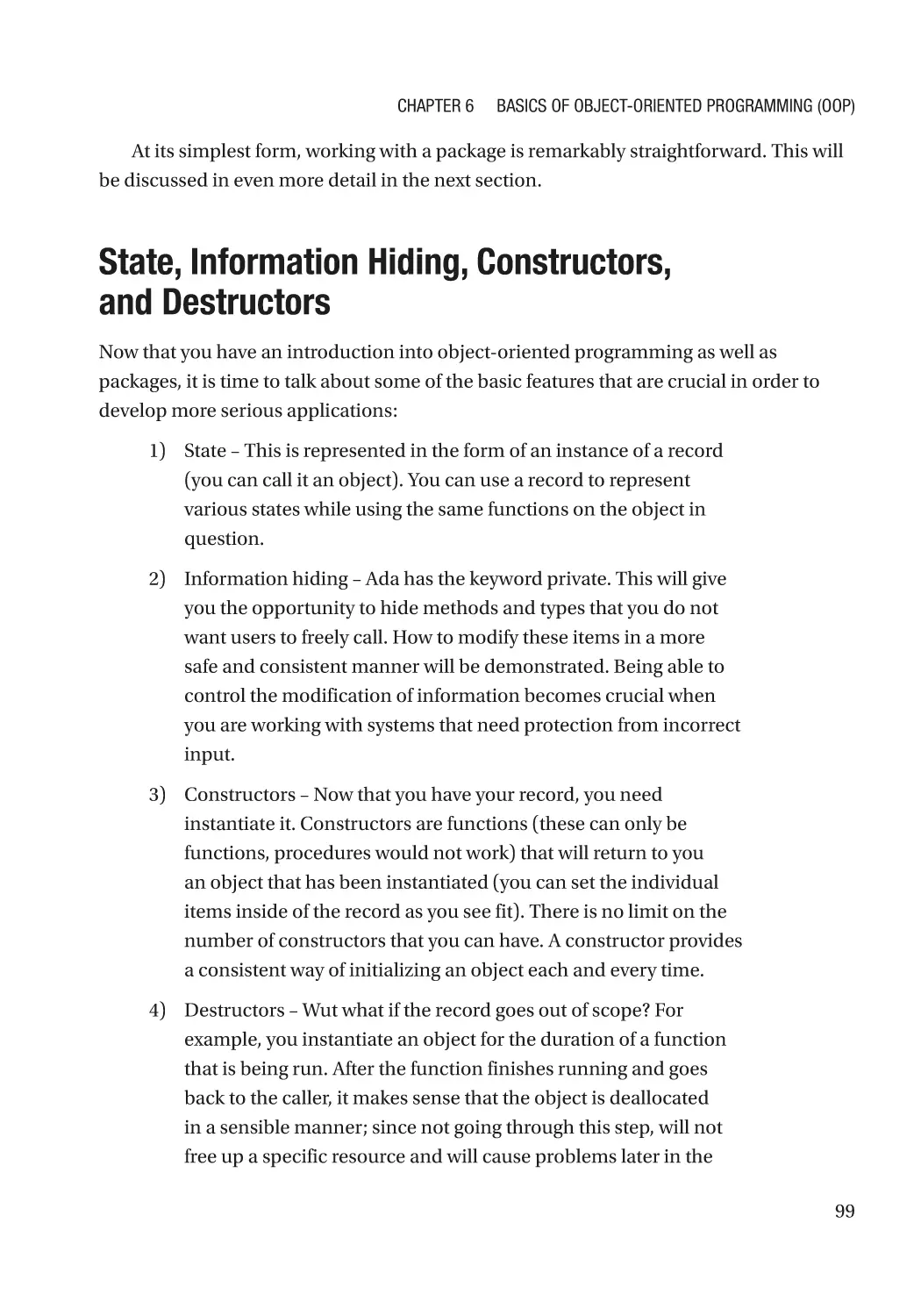 State, Information Hiding, Constructors, and Destructors