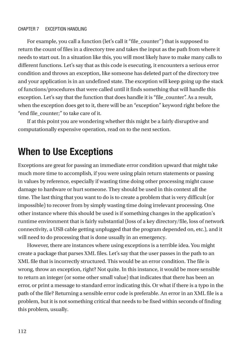 When to Use Exceptions