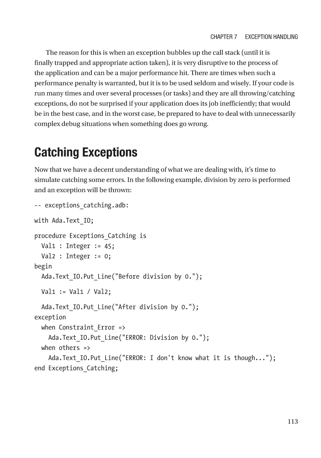 Catching Exceptions