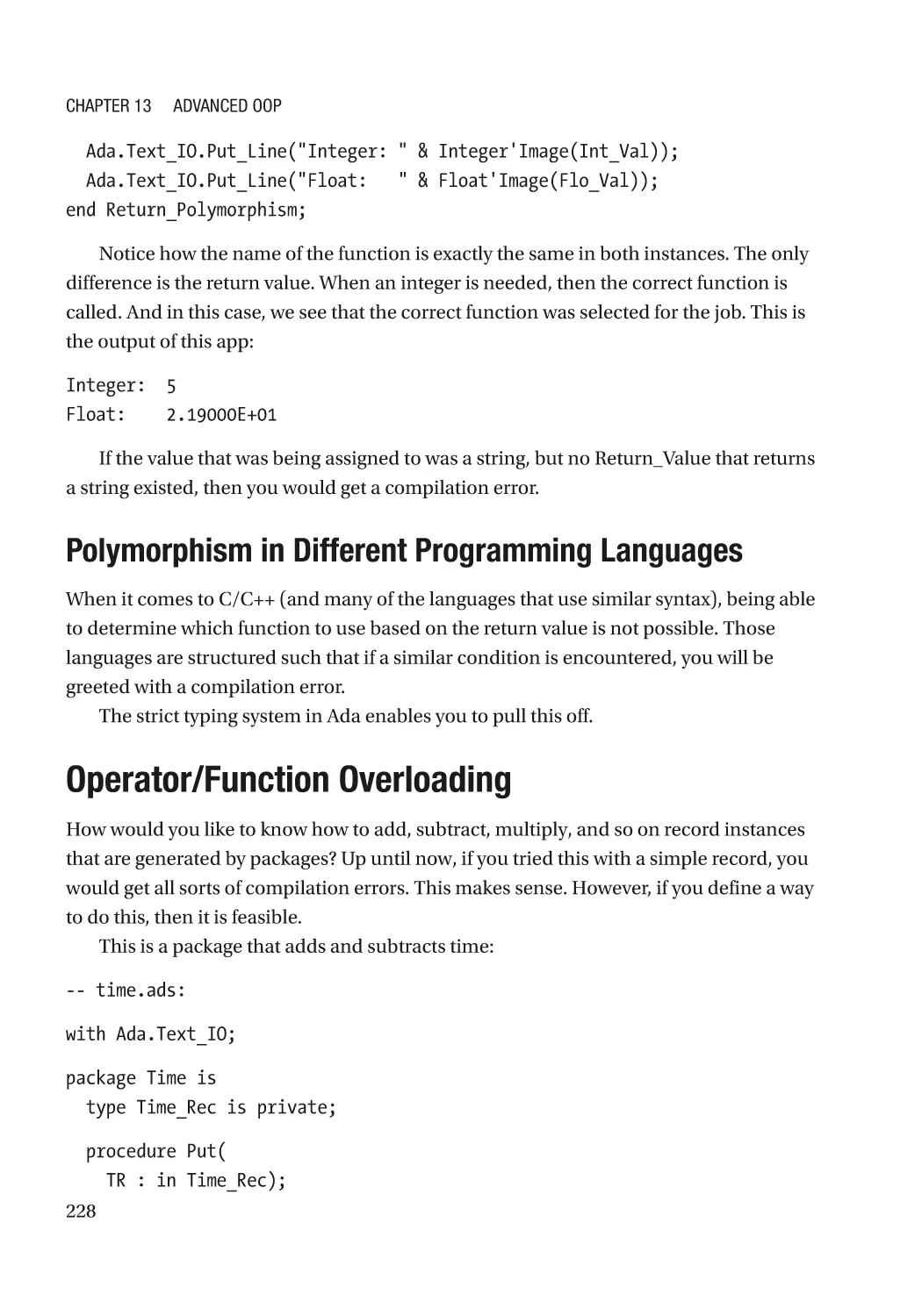Polymorphism in Different Programming Languages
Operator/Function Overloading