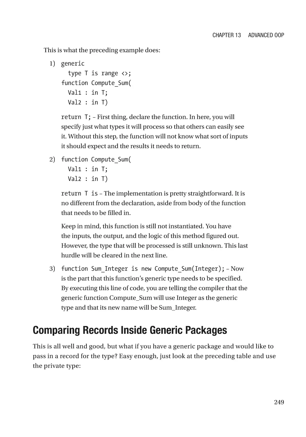 Comparing Records Inside Generic Packages