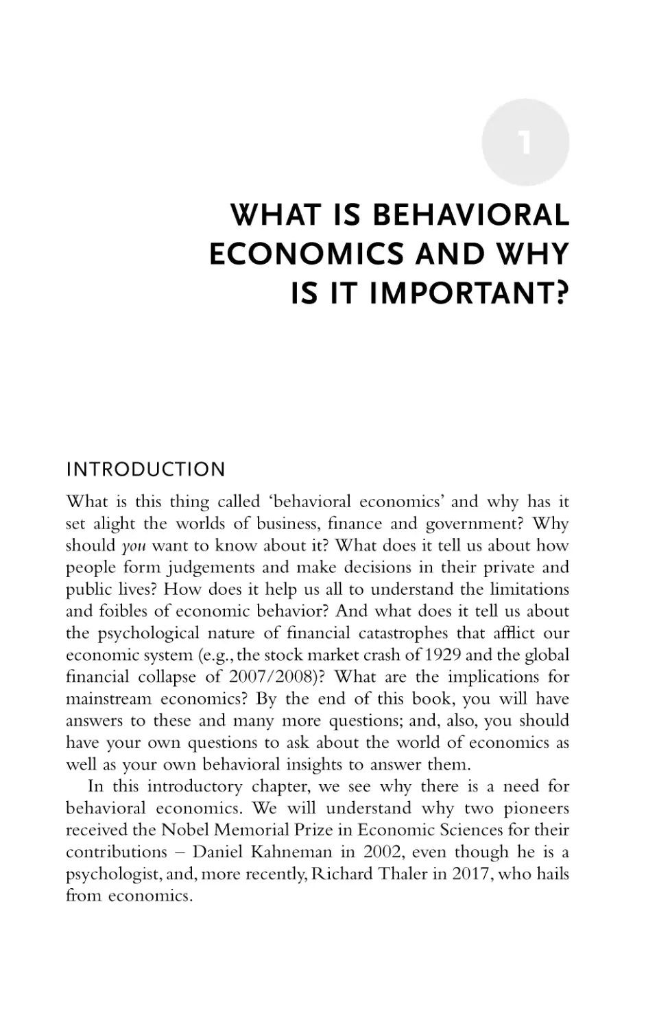 1 What is behavioral economics and why is it important?