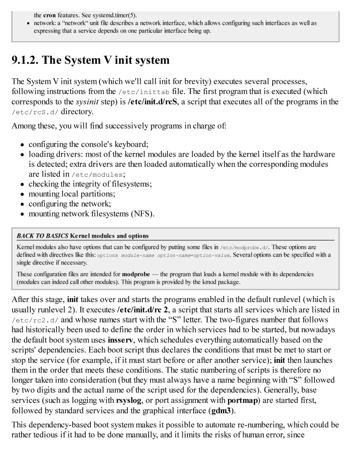 9.1.2. The System V init system