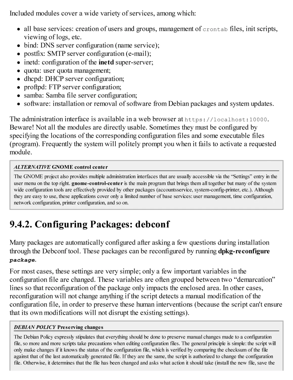9.4.2. Configuring Packages