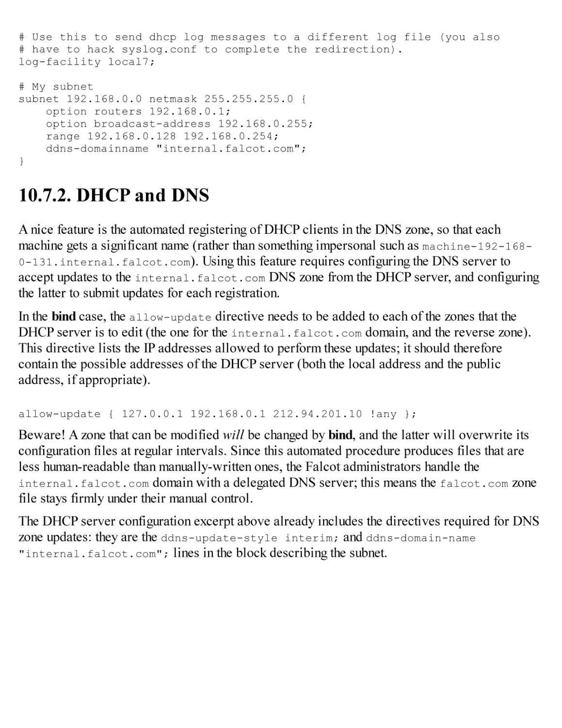 10.7.2. DHCP and DNS
