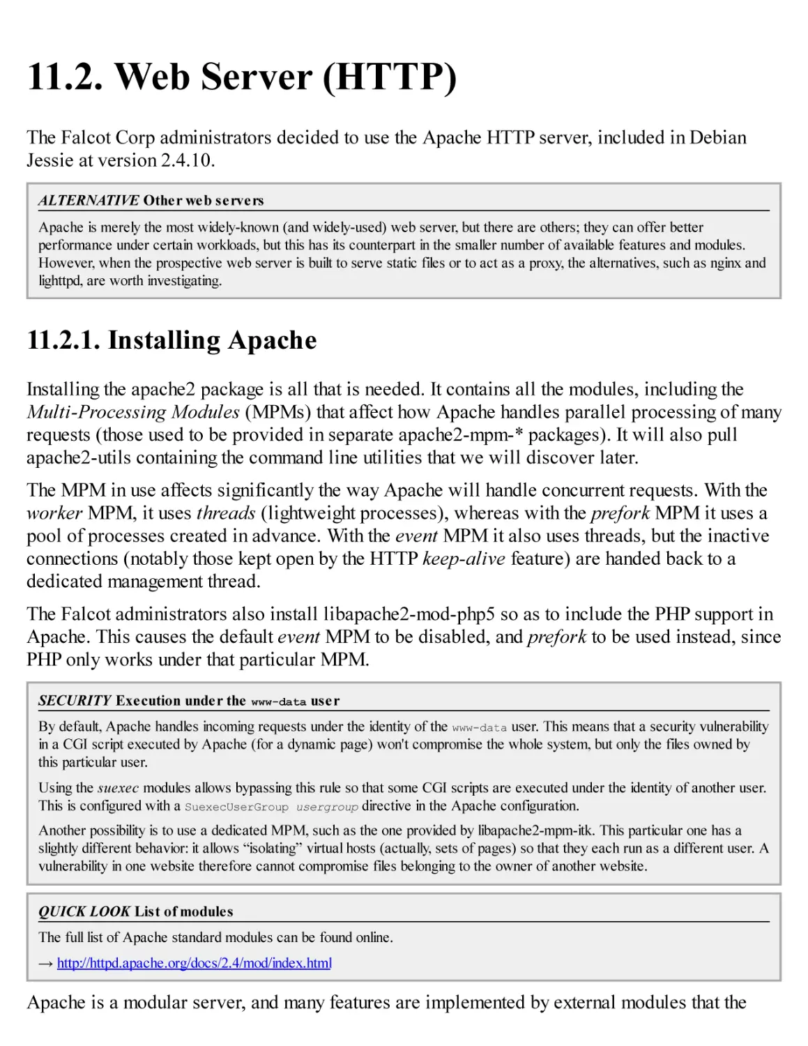 11.2. Web Server (HTTP)
11.2.1. Installing Apache