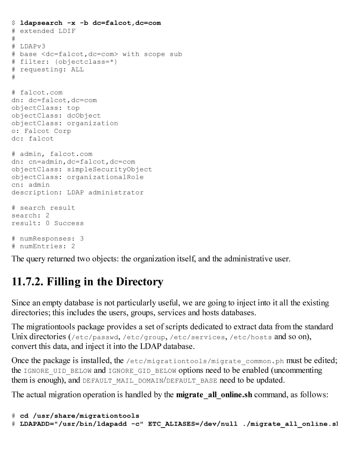 11.7.2. Filling in the Directory