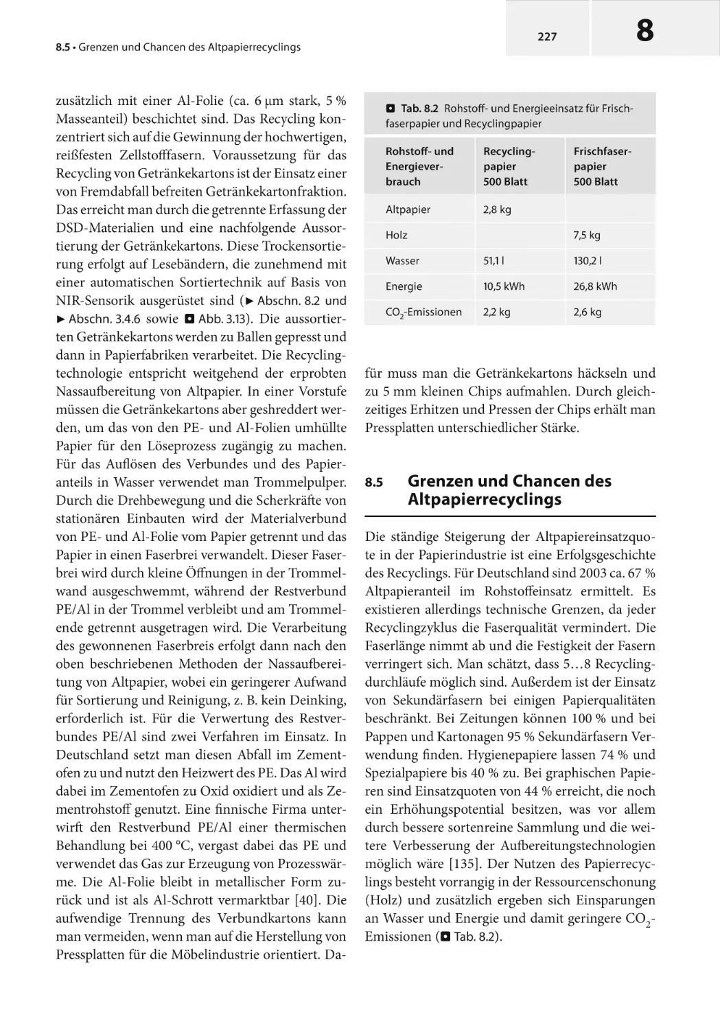 8.5 Grenzen und Chancen des Altpapierrecyclings