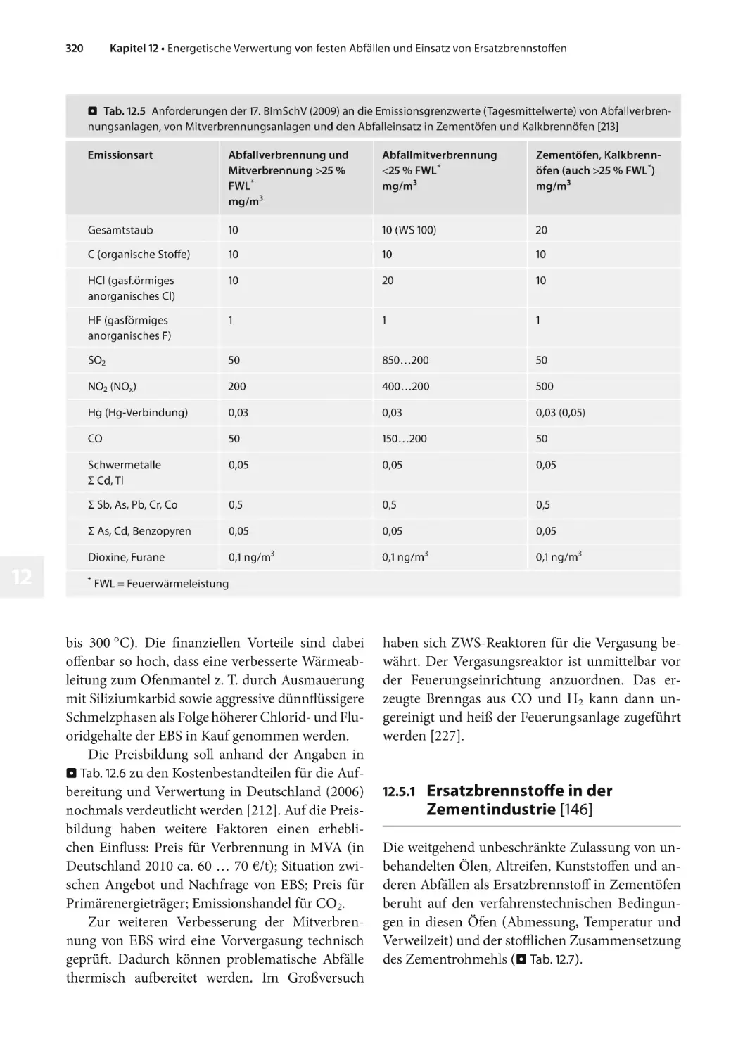 12.5.1 Ersatzbrennstoff e in der Zementindustrie [146]