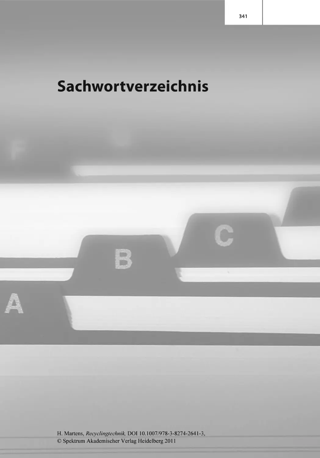 Sachwortverzeichnis