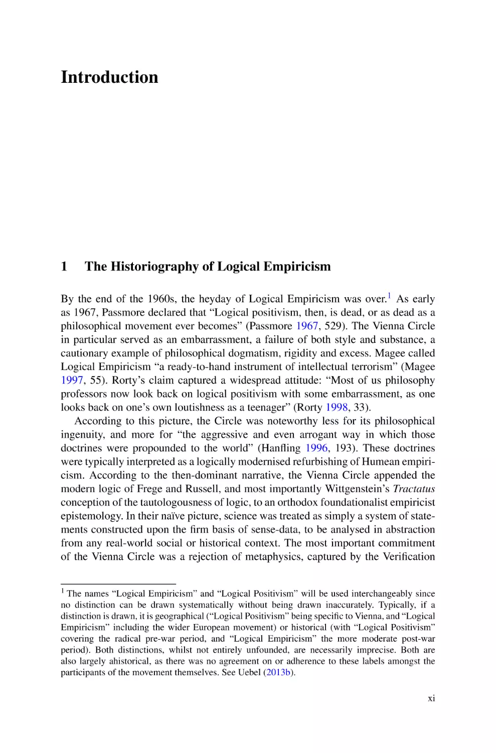Introduction
1  The Historiography of Logical Empiricism