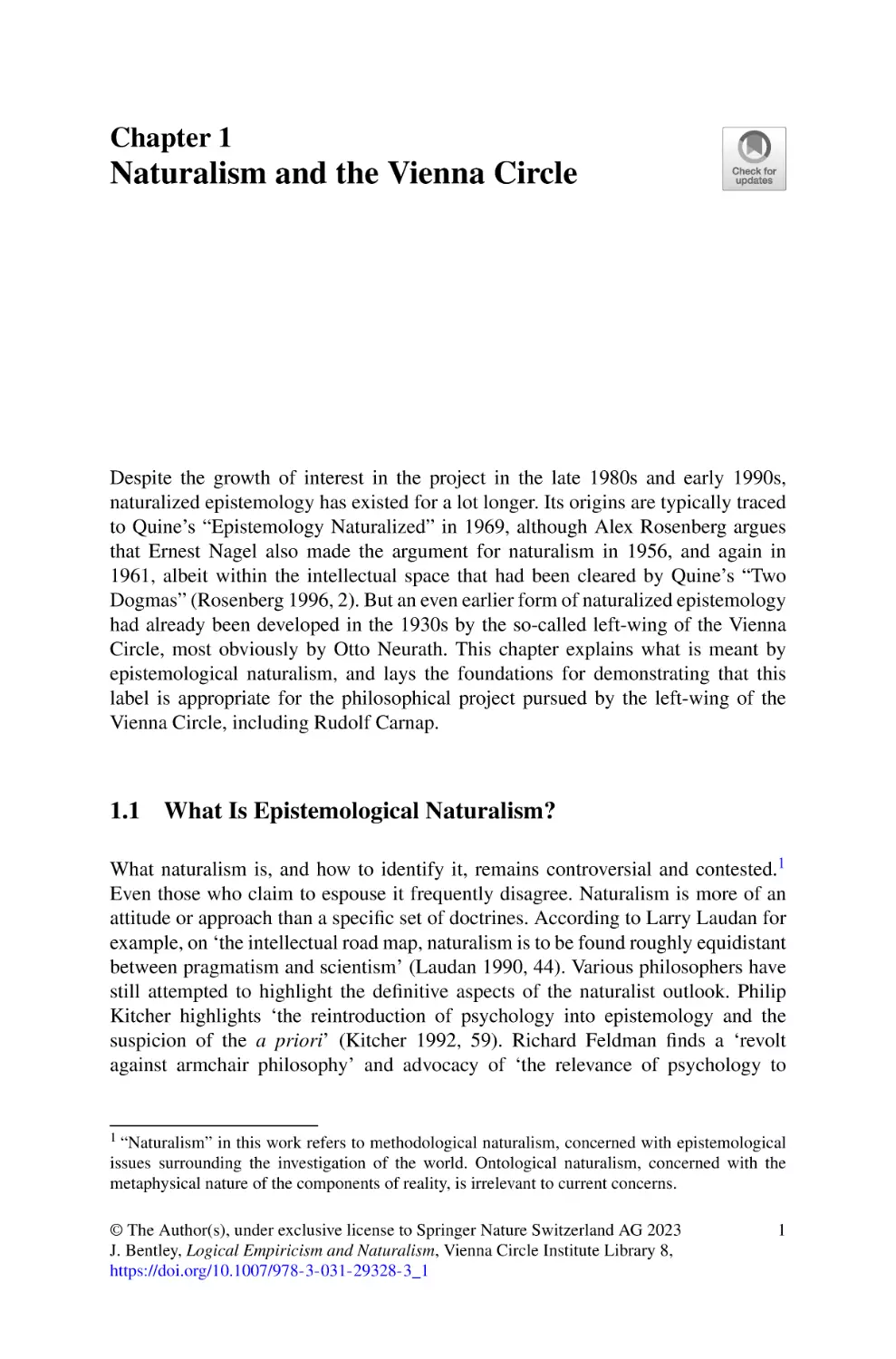 1 Naturalism and the Vienna Circle
1.1 What Is Epistemological Naturalism?