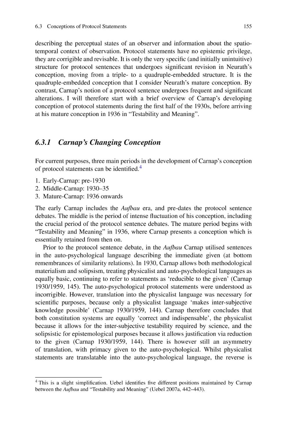 6.3.1 Carnap's Changing Conception