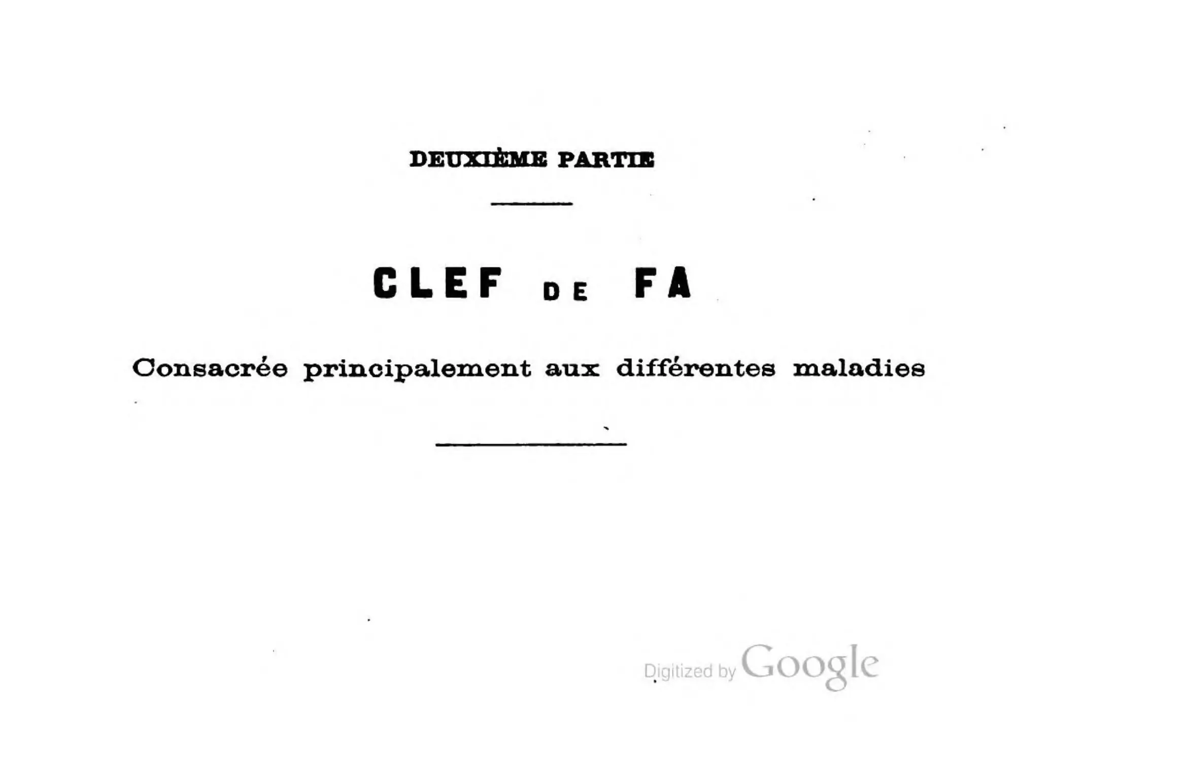 Deuxième partie. Clef de FA