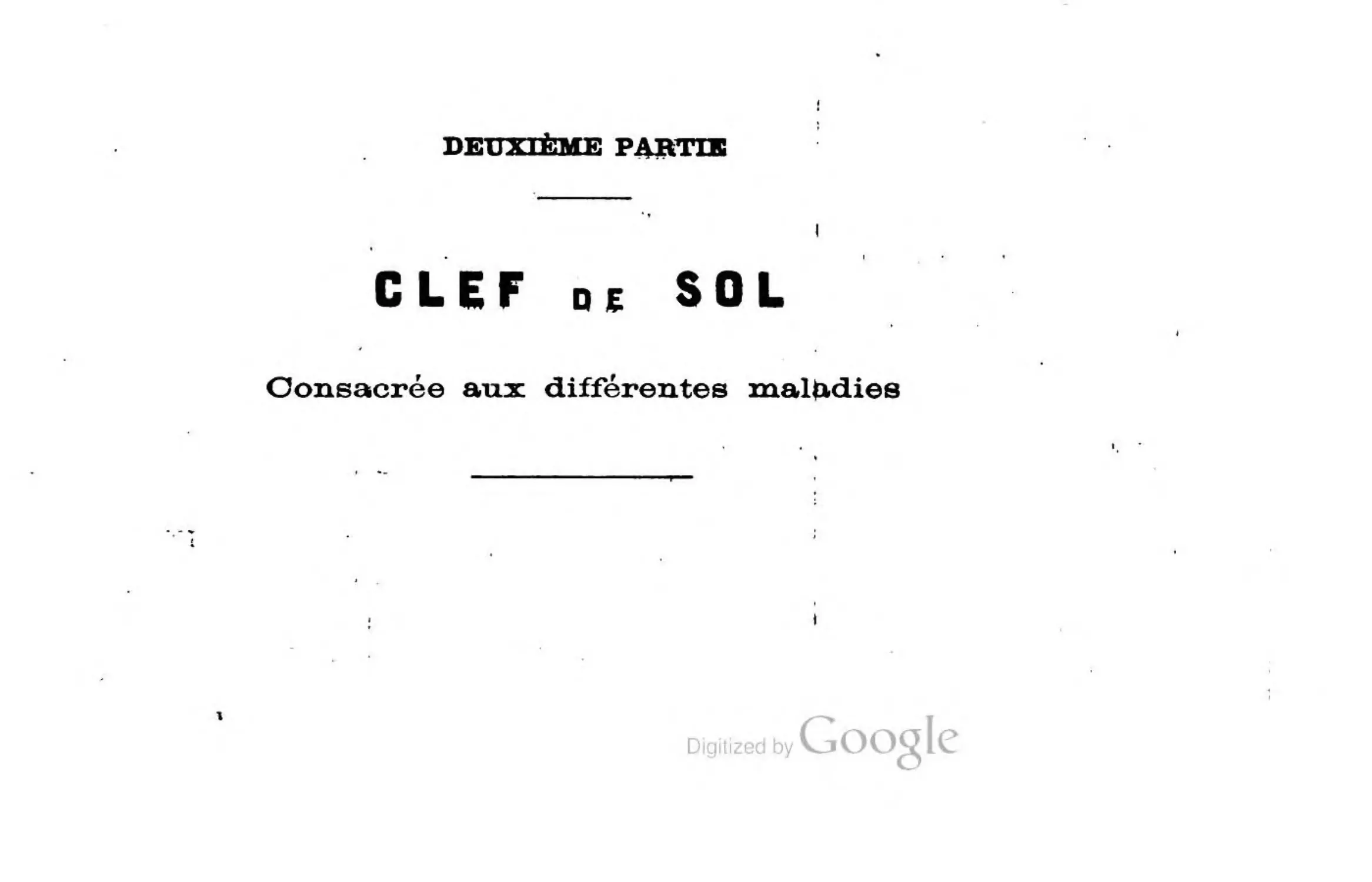 Deuxième partie. Clef de SOL