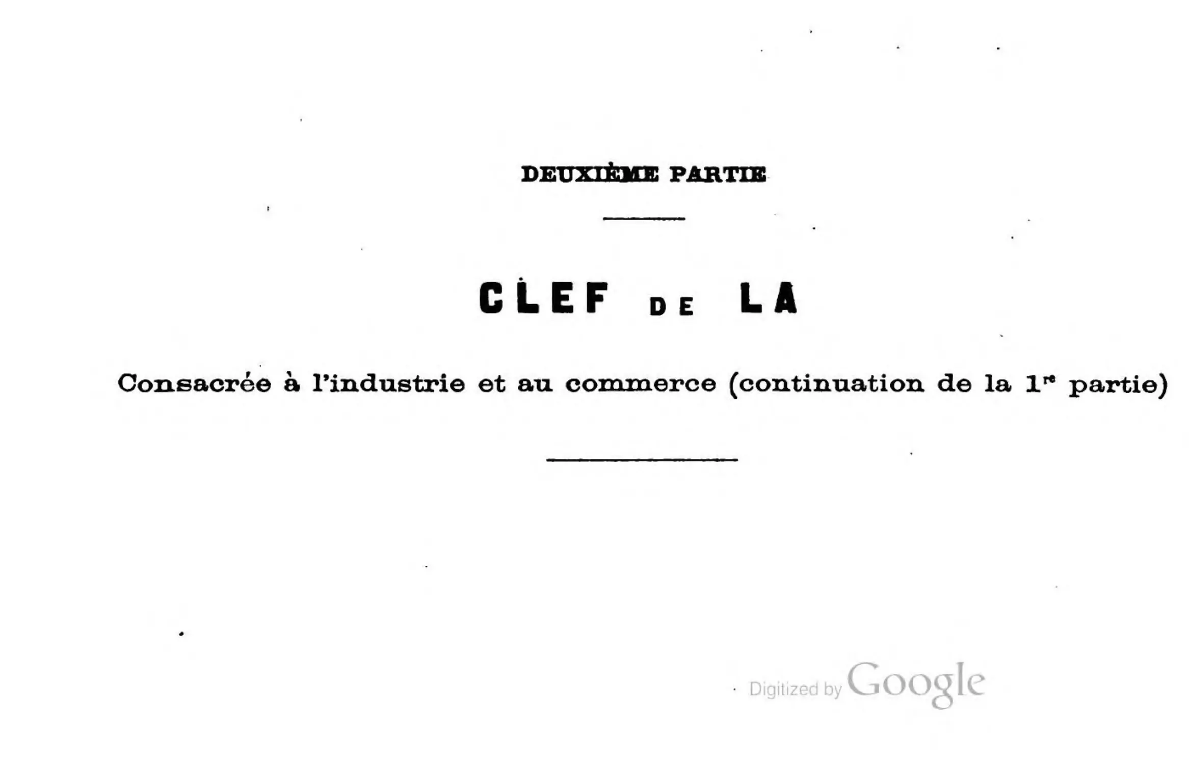 Deuxième partie. Clef de LA