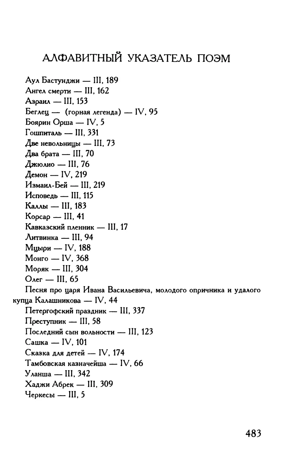 Алфавитный указатель поэм