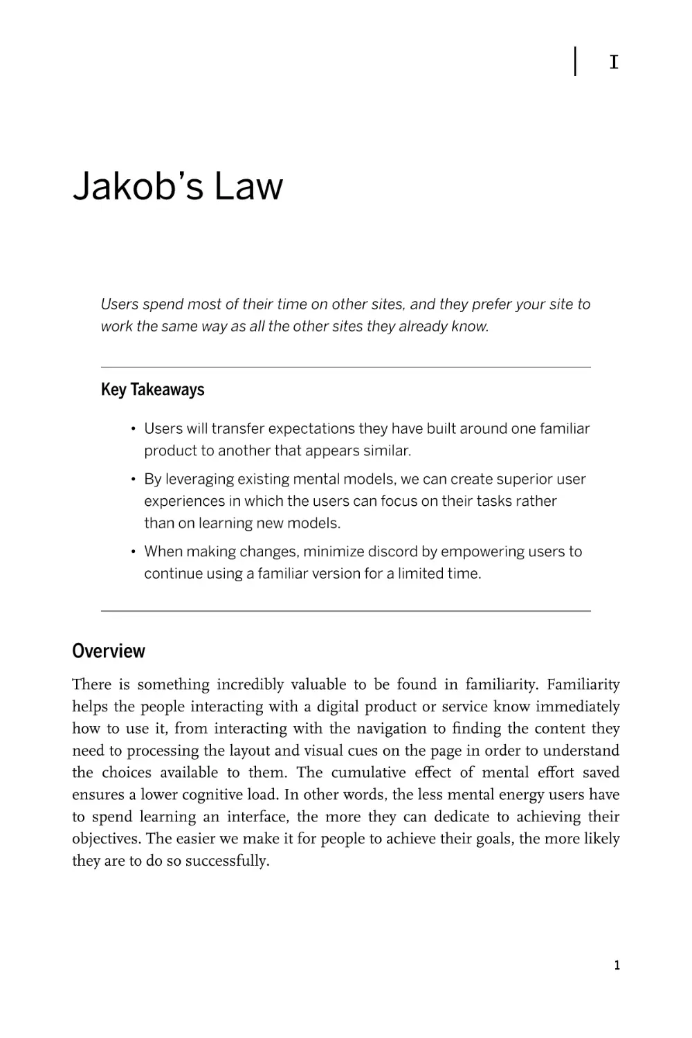 Chapter 1. Jakob’s Law
Overview