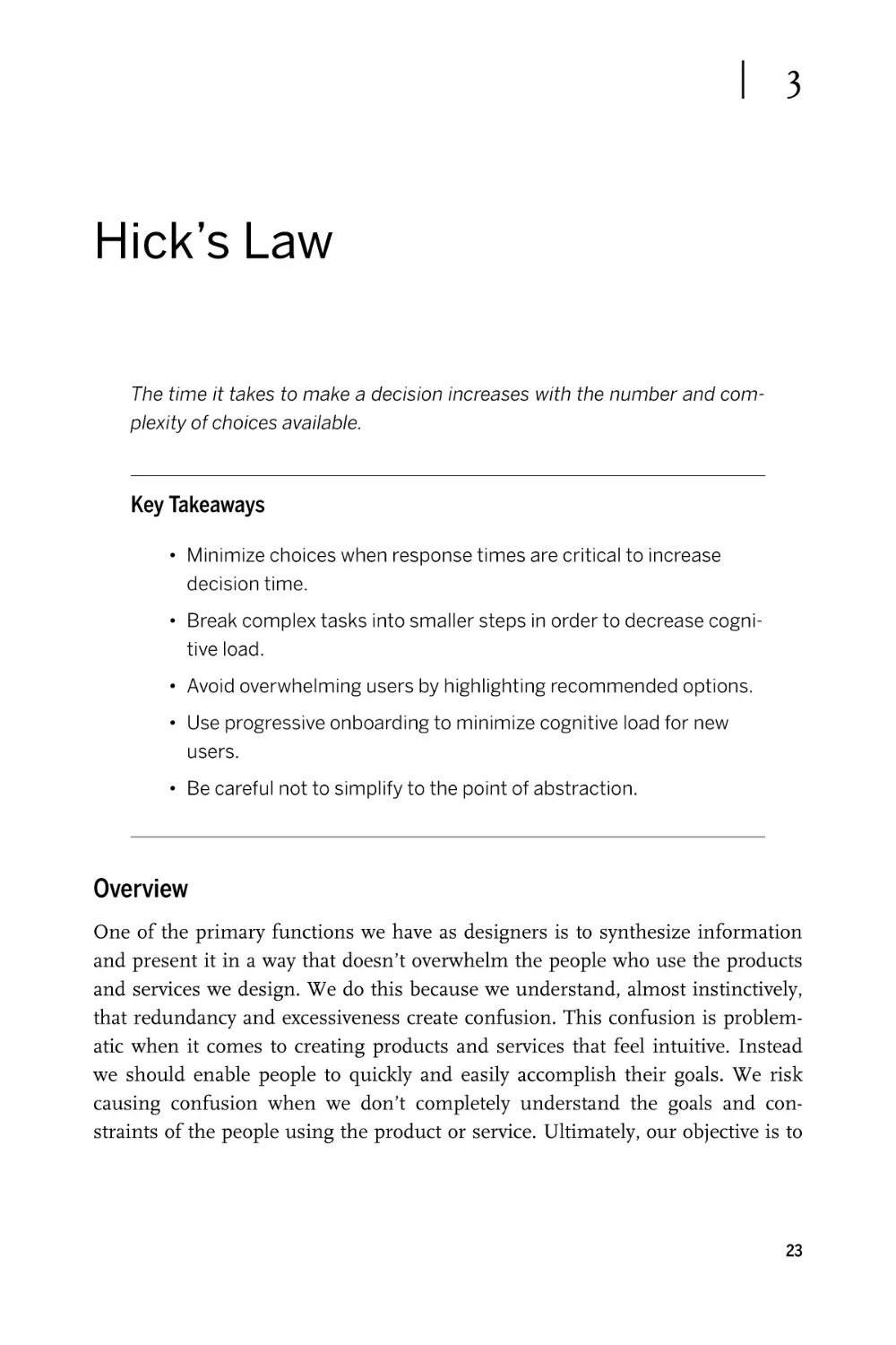 Chapter 3. Hick’s Law
Overview