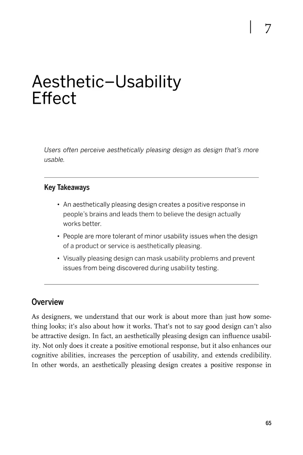 Chapter 7. Aesthetic–Usability Effect
Overview