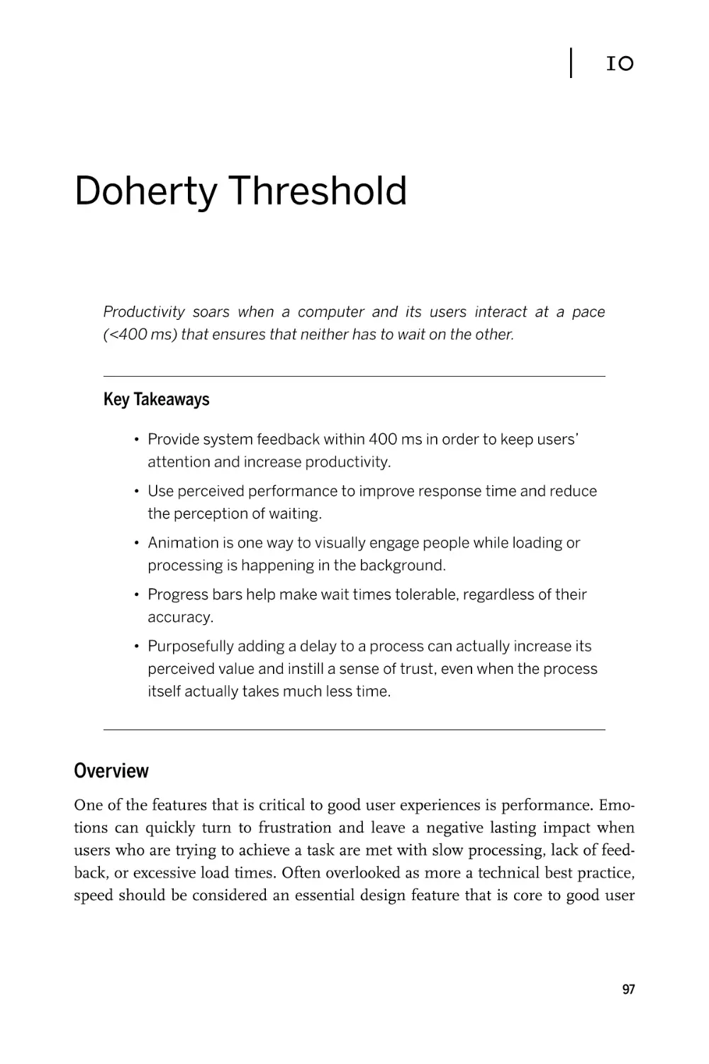 Chapter 10. Doherty Threshold
Overview