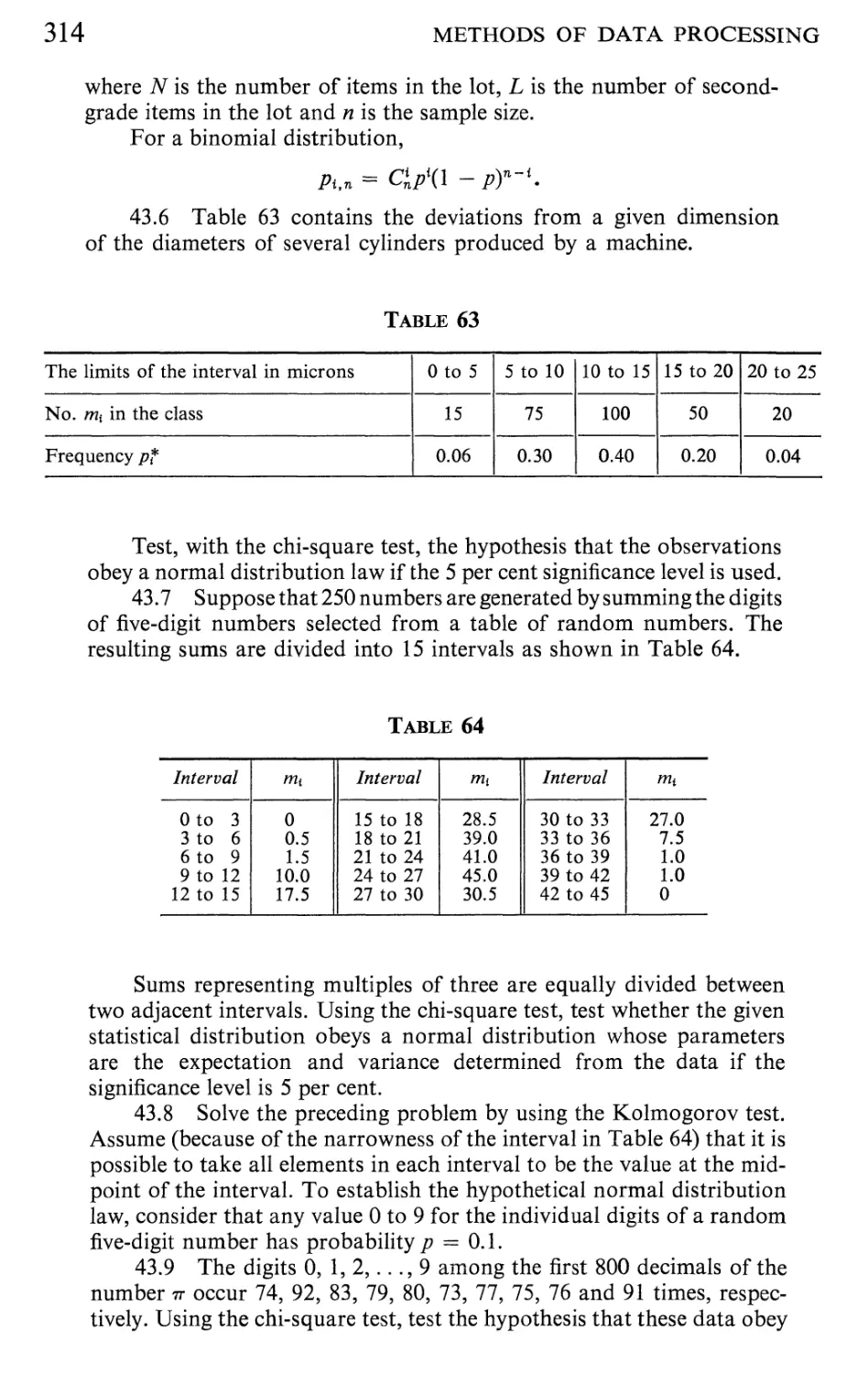 44 Data Processing by the Method of Least Squares 325